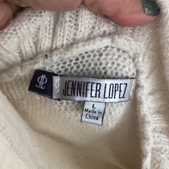 Jennifer Lopez cream asymmetrical cardigan size L, versatile and classic style - Picture 7 of 9